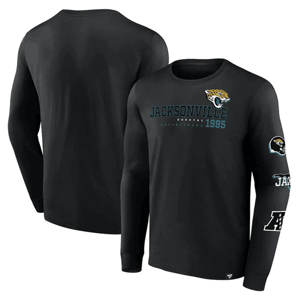 Jacksonville Jaguars Black High Whip Pitcher Long Sleeve T-Shirt